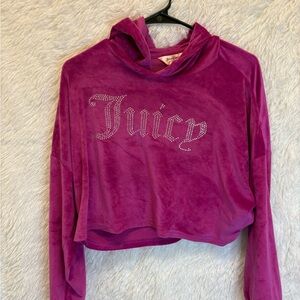 Juicy Couture Magenta Velour Hoodie | XL | Cropped Sleepwear 🩷💗✨ Y2K
